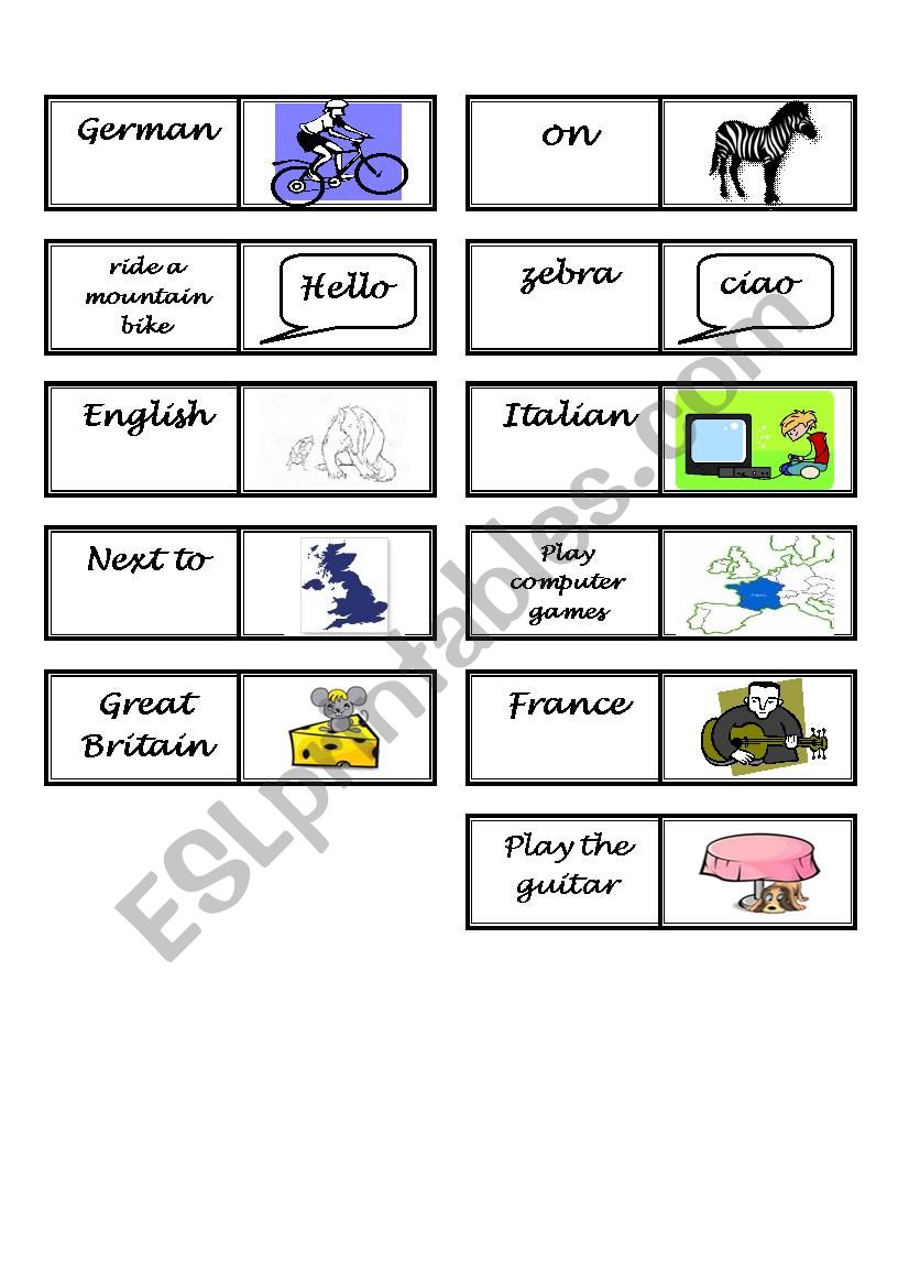 Mixed Vocabulary Domino 2 worksheet