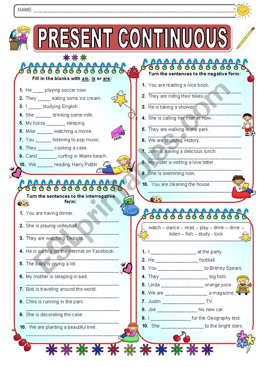 my teacher gives homework everyday change to present continuous