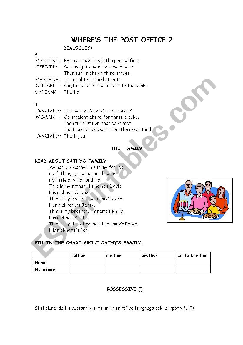 family worksheet