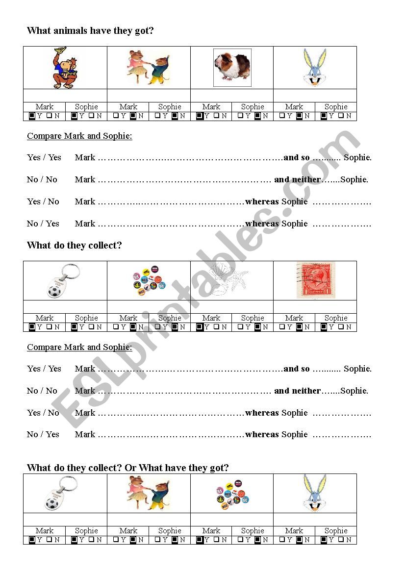 similarities and differences worksheet