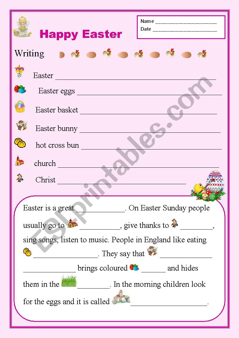 Easter/Writing worksheet