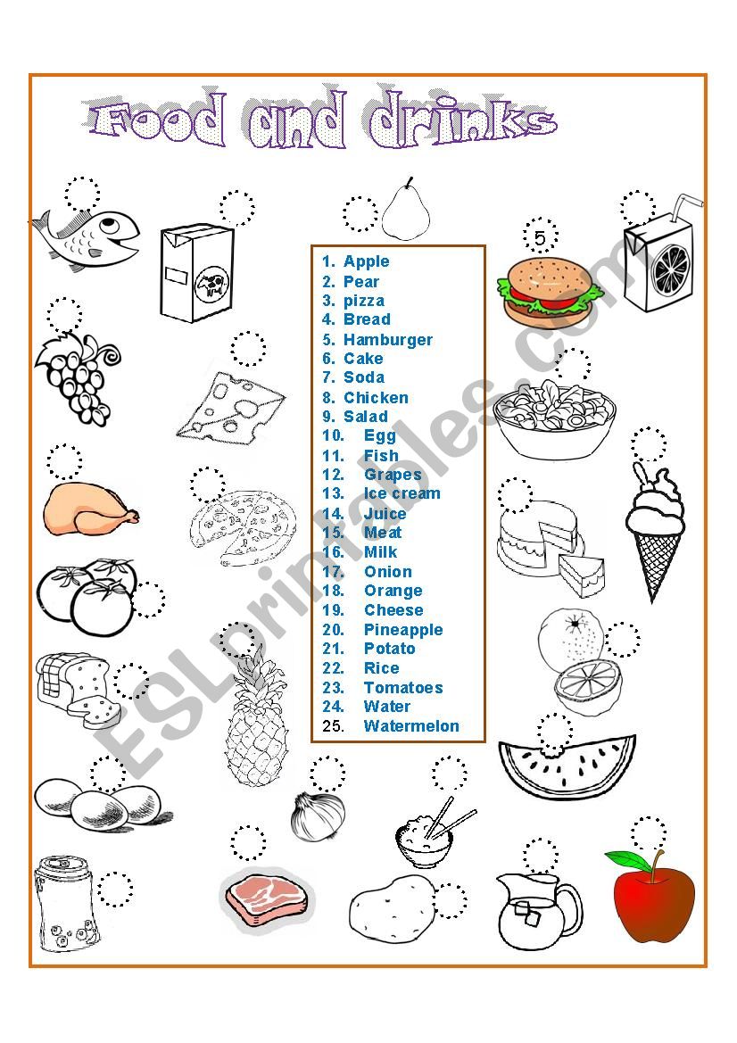 Food  worksheet