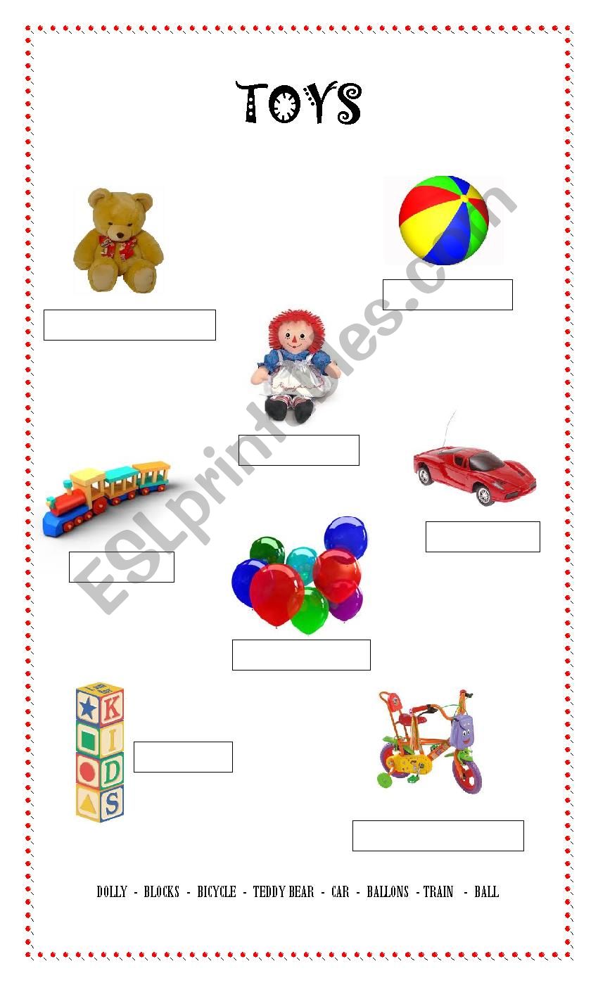 TOYS worksheet