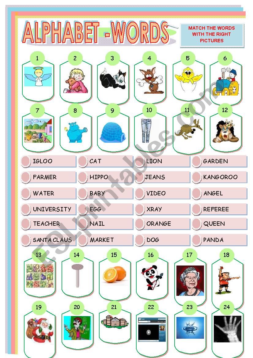 ALPHABET WORD  worksheet