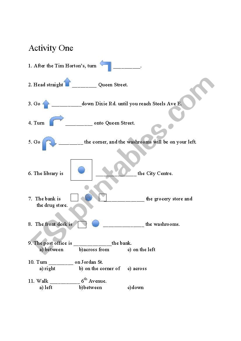 Prepositions of Place worksheet