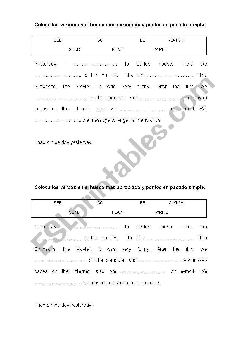 past simple worksheet