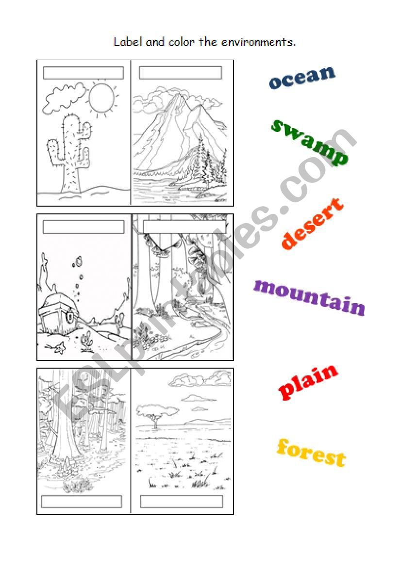 Animal Habitats worksheet