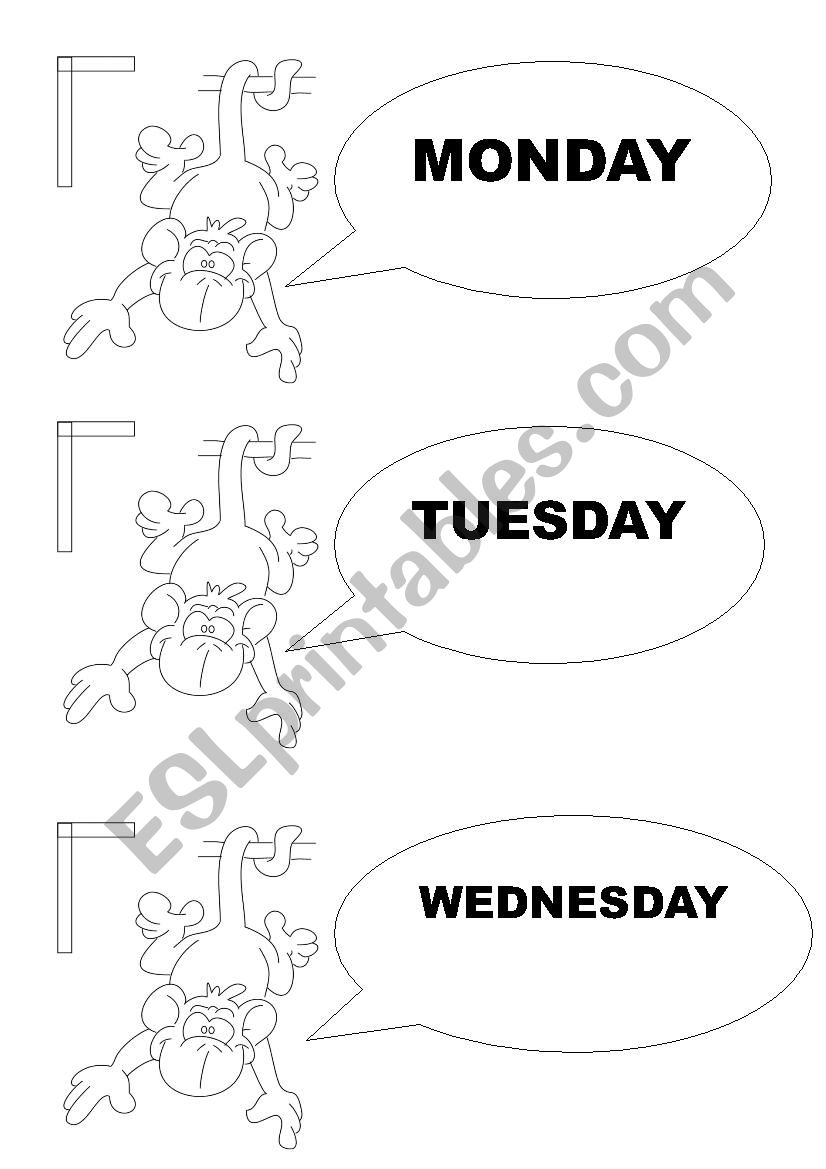 days of the week  worksheet