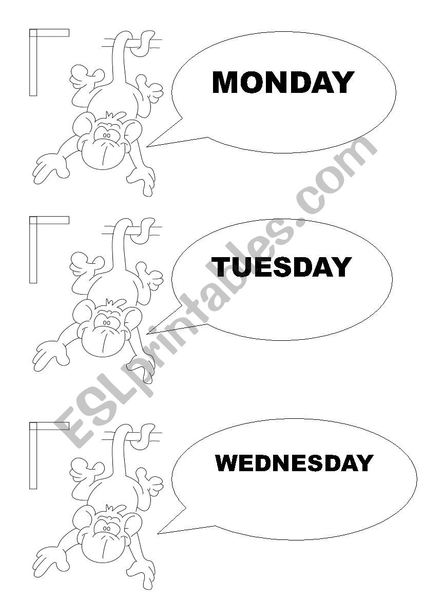days of the week  worksheet