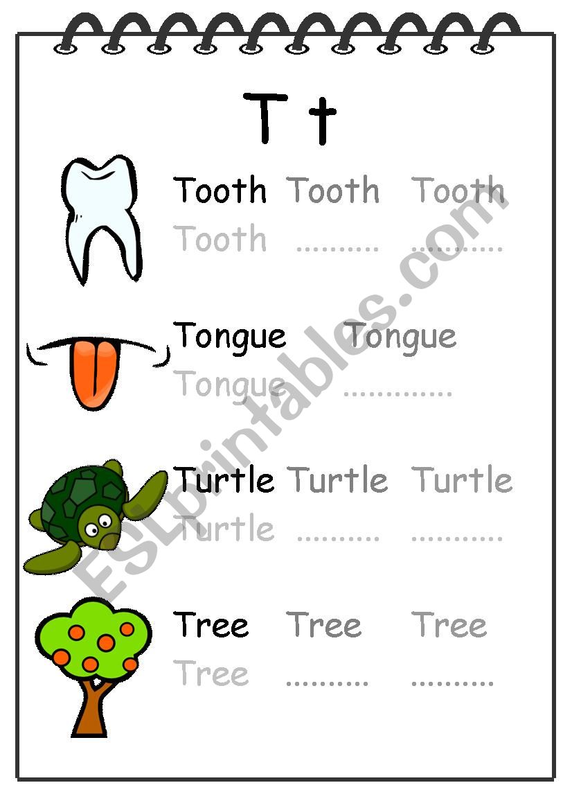 Alphabet Writing Worksheet T worksheet