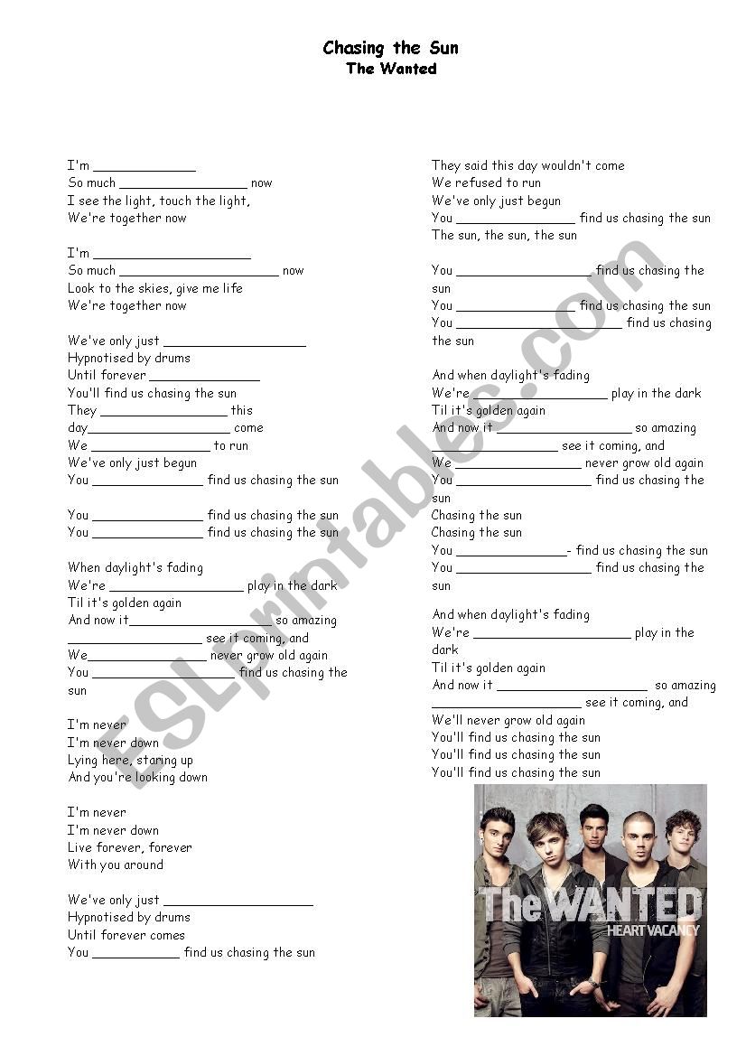 Chasing The Sun worksheet