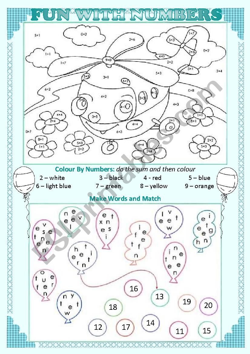 Fun with numbers worksheet