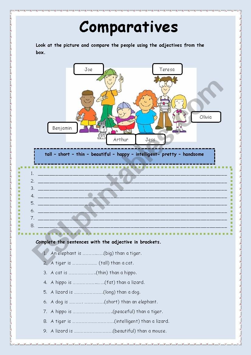 Comparatives worksheet