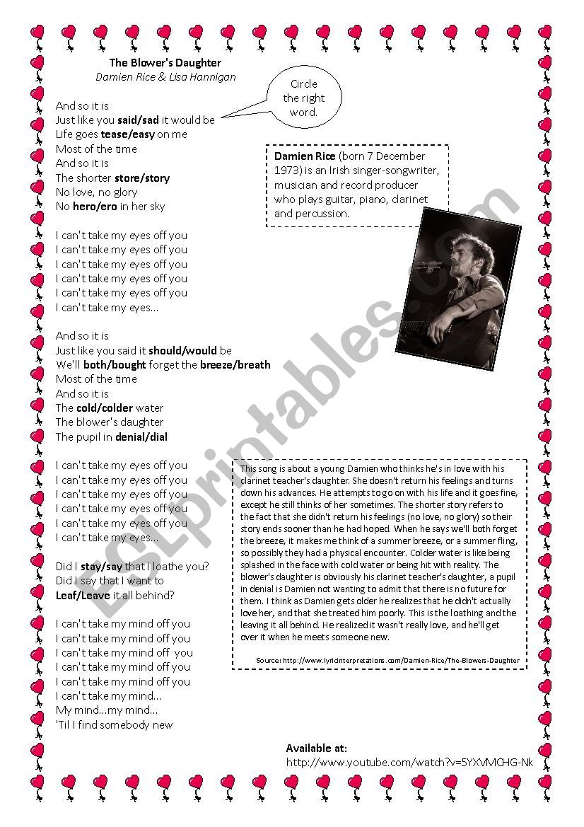 The BlowerÂ´s Daughter - Damien Rice