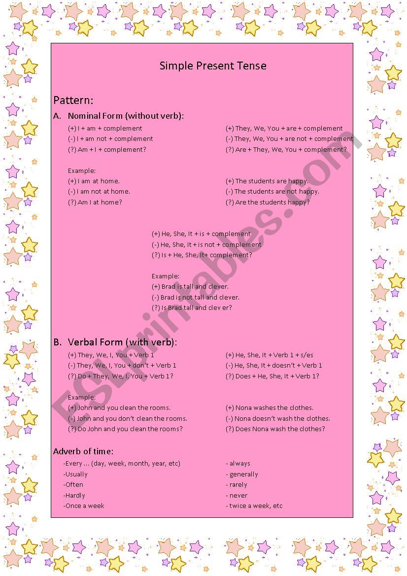 Simple Present Tense worksheet