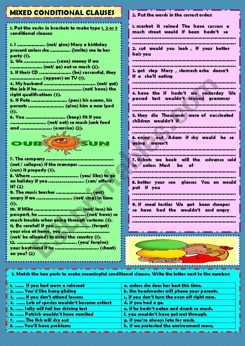 Mixed conditional clauses (+ key)