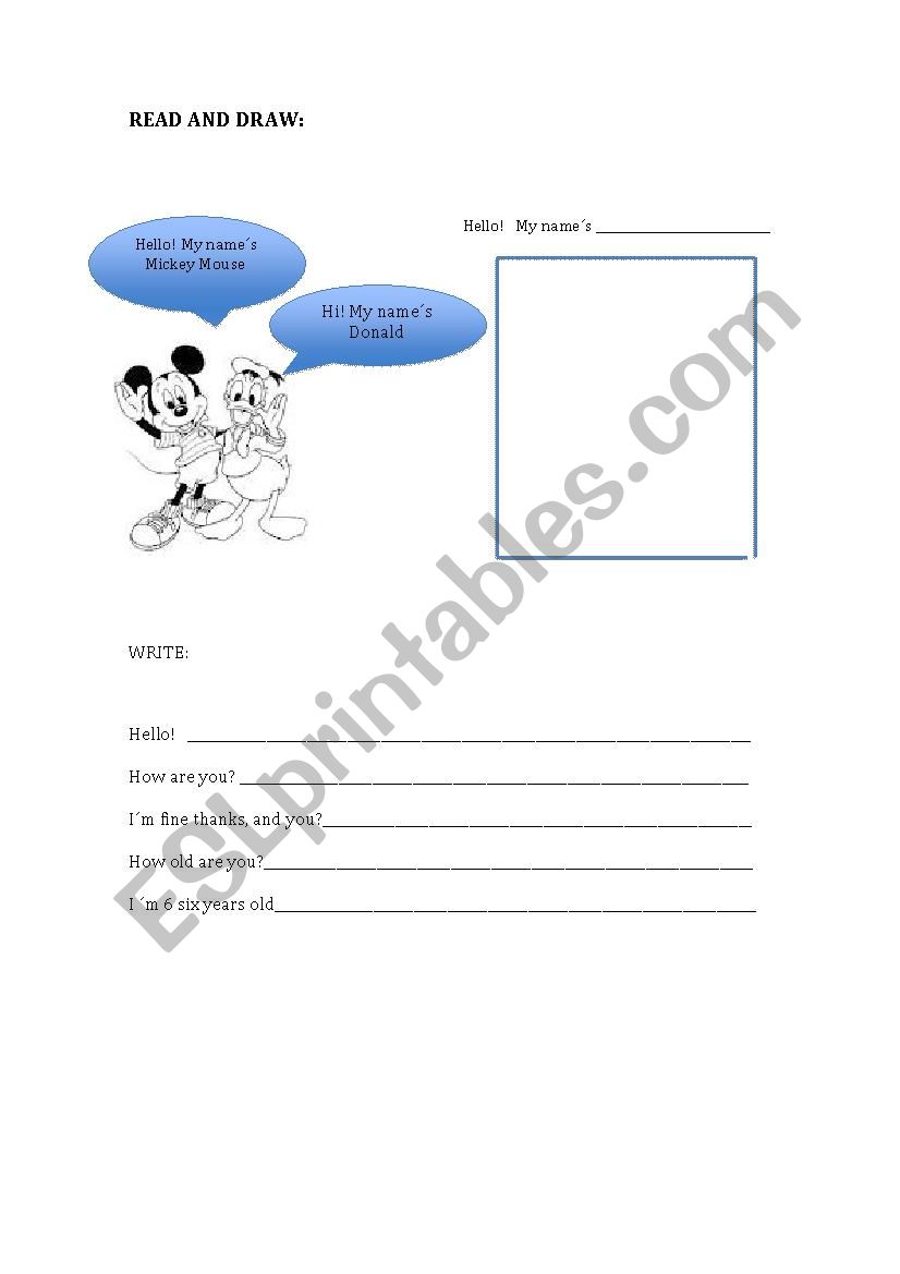 greetings worksheet