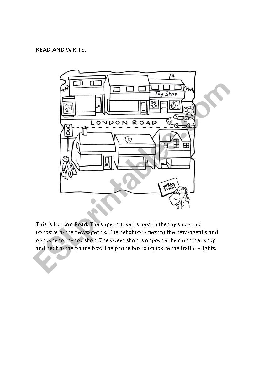 Prepositions of place worksheet