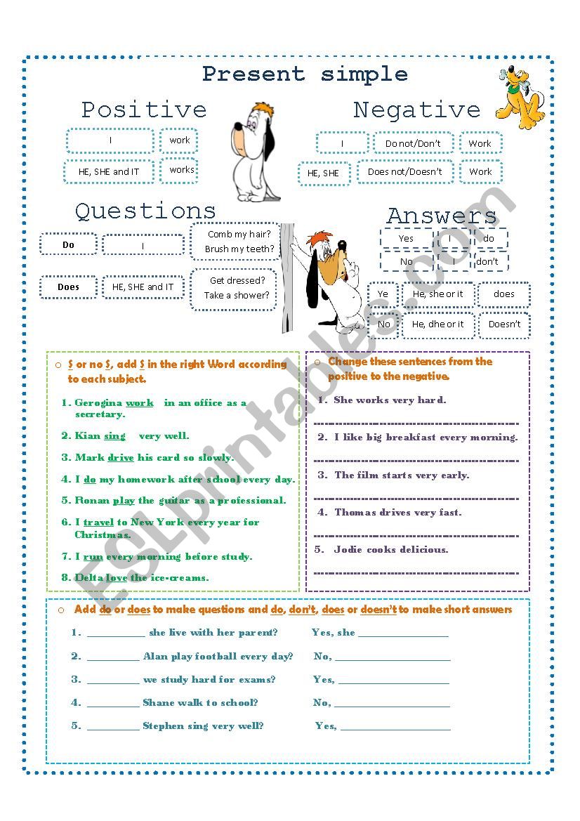 present simple worksheet