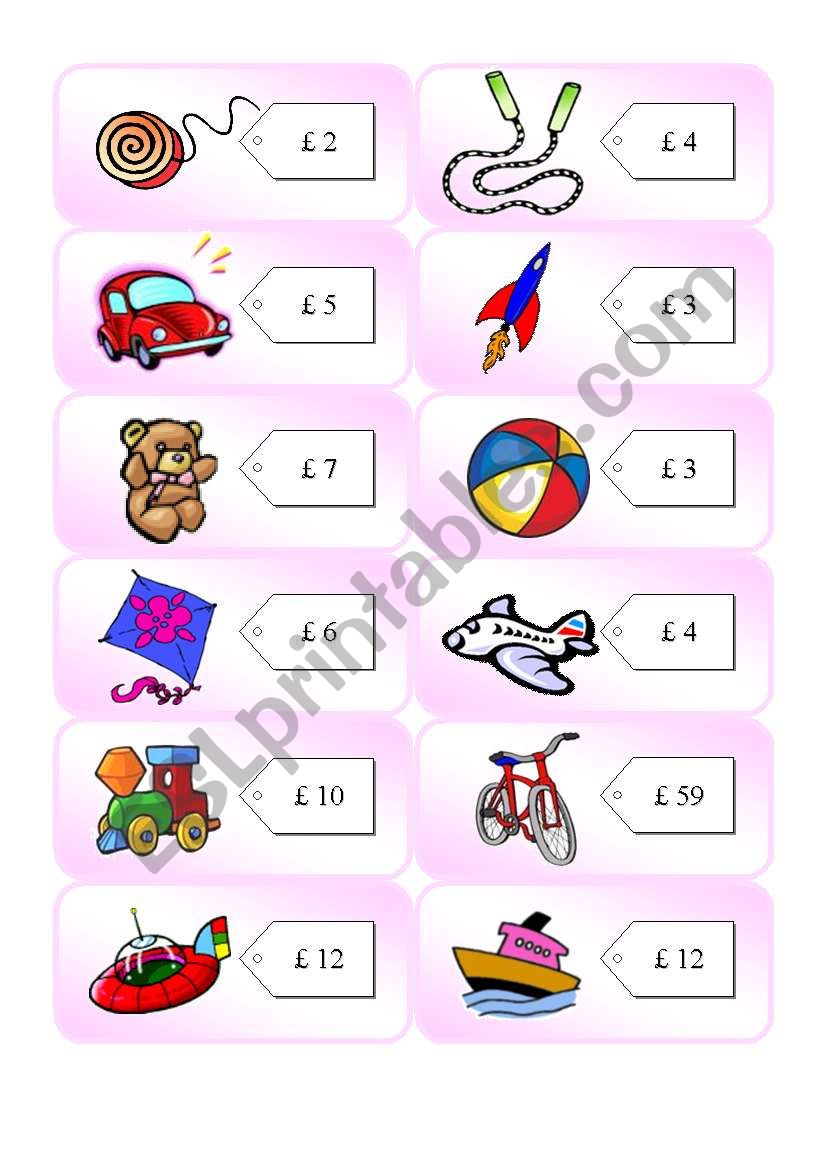 Shopping Cards 6 worksheet