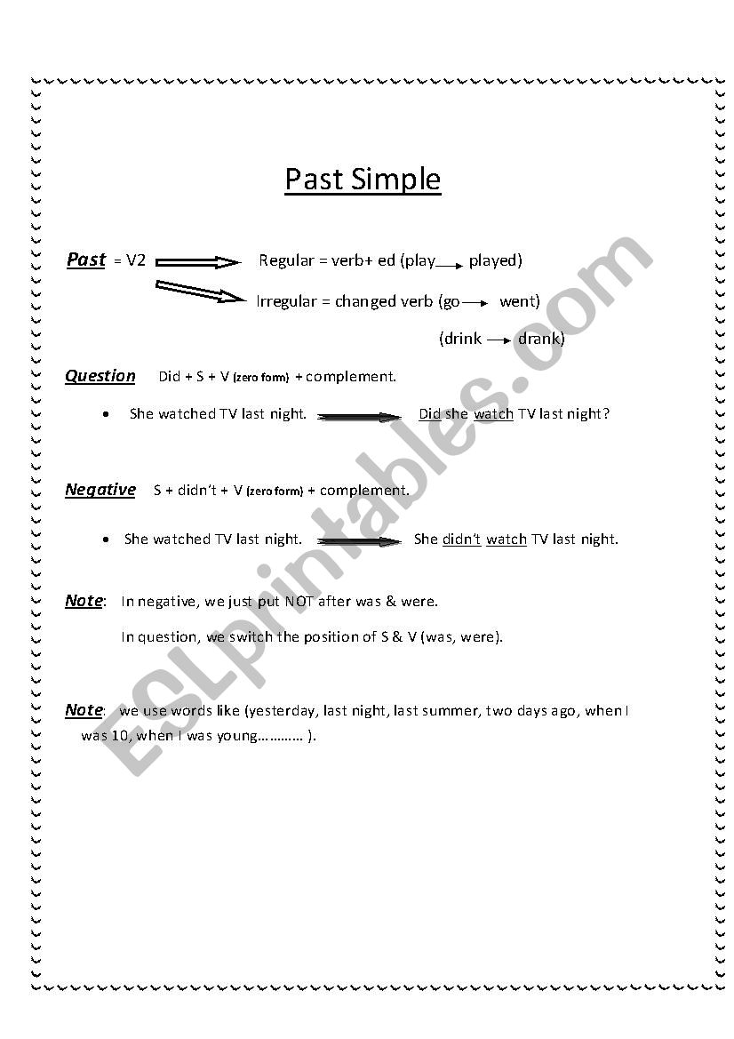 Past Simple worksheet