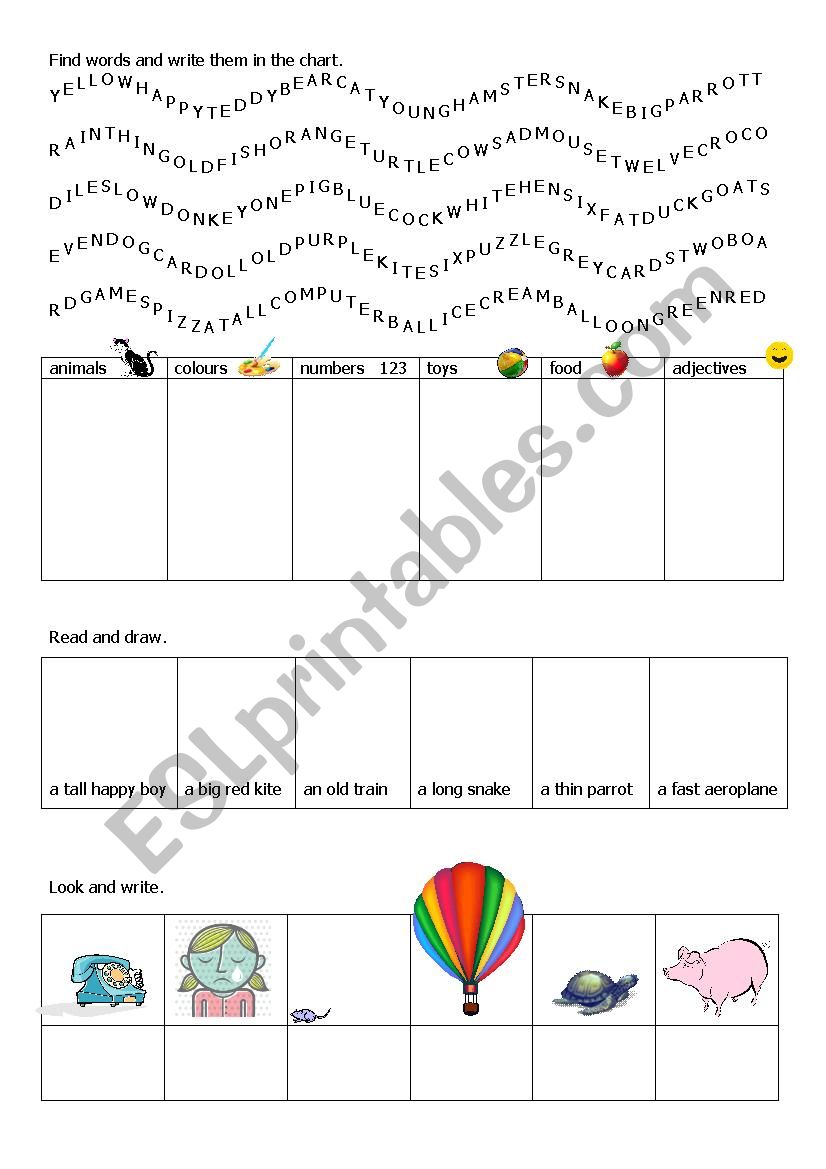 Toys worksheet