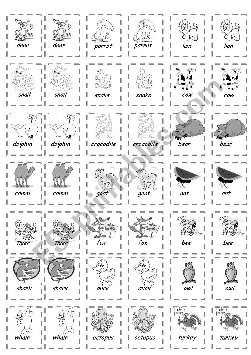 memory game worksheet