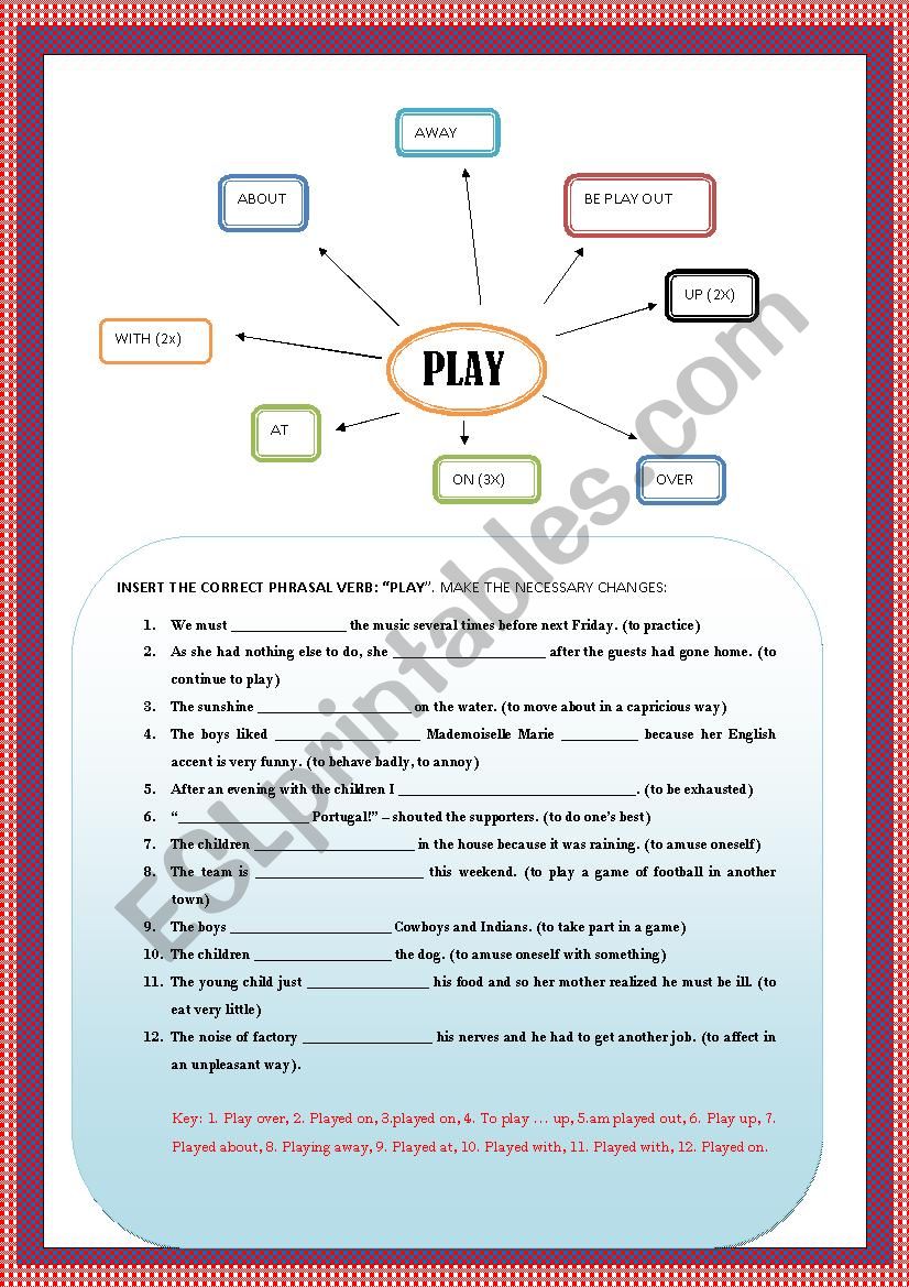 PHRASAL VERBS PLAY worksheet