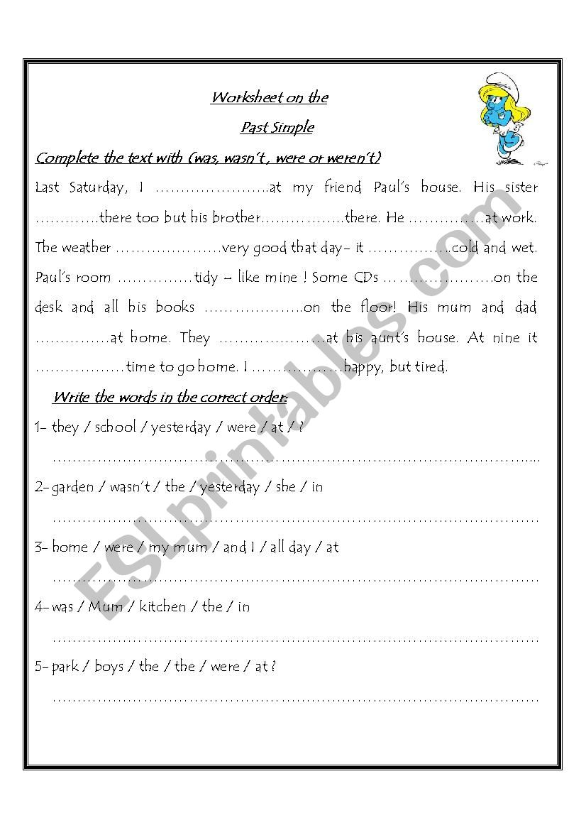 Past Simple worksheet