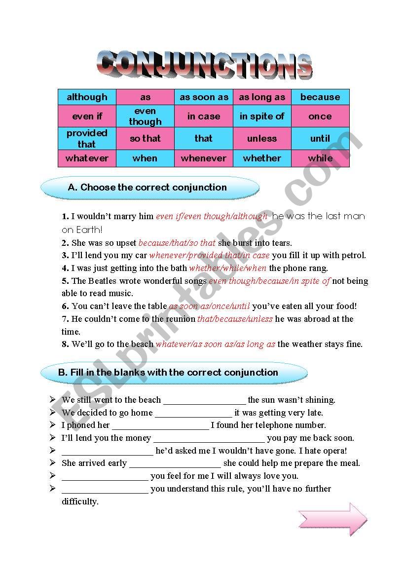 conjunctions-esl-worksheet-by-mariflo