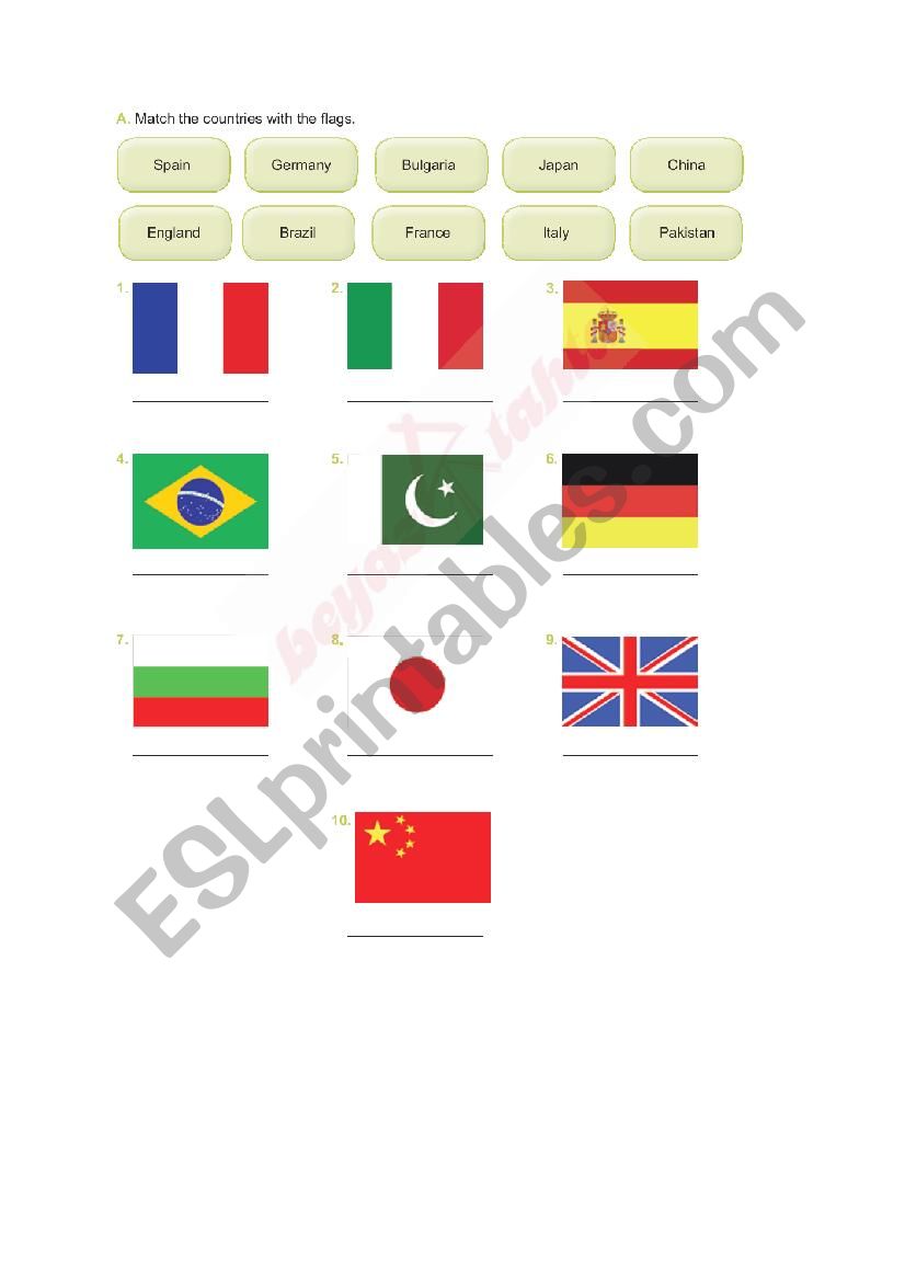 nationalities worksheet