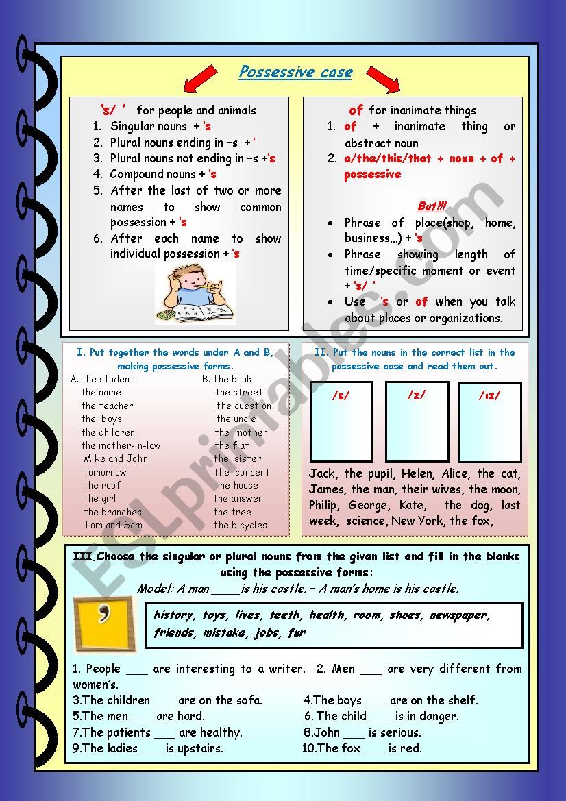 Possessive Case1 worksheet