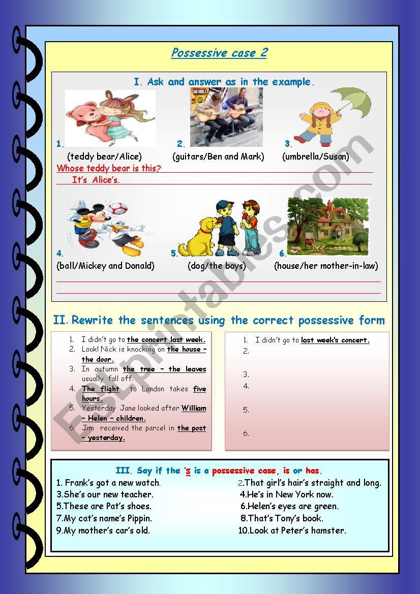 Possessive Case2 worksheet