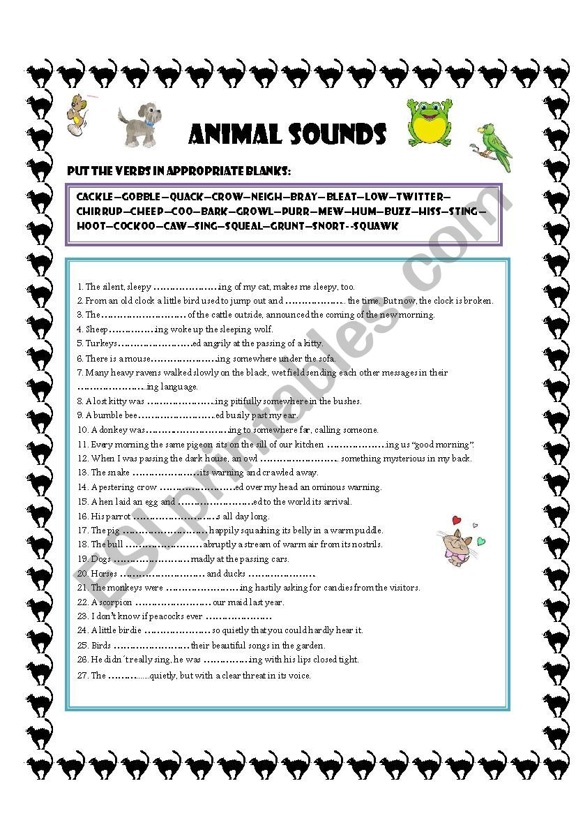 ANIMAL SOUNDS worksheet