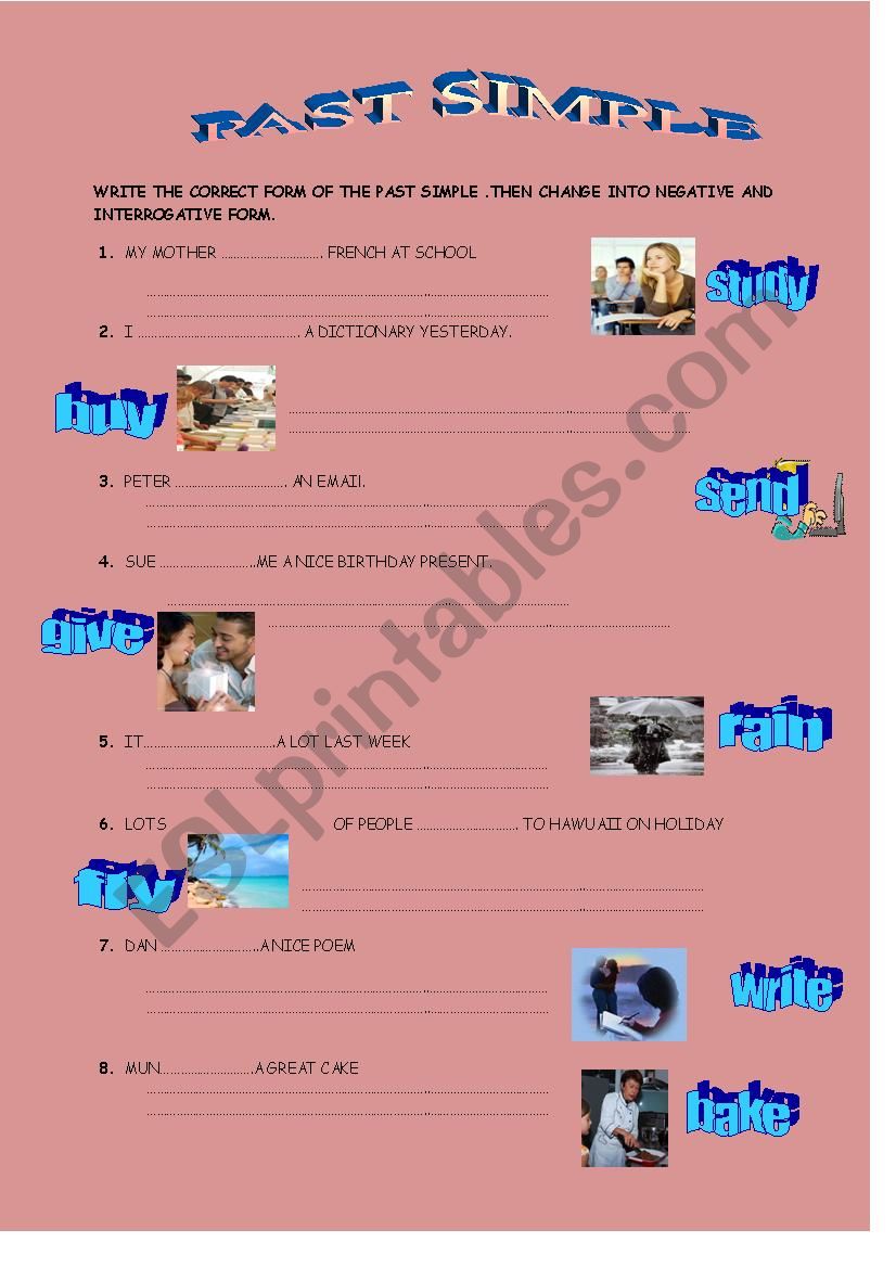 Past simple worksheet