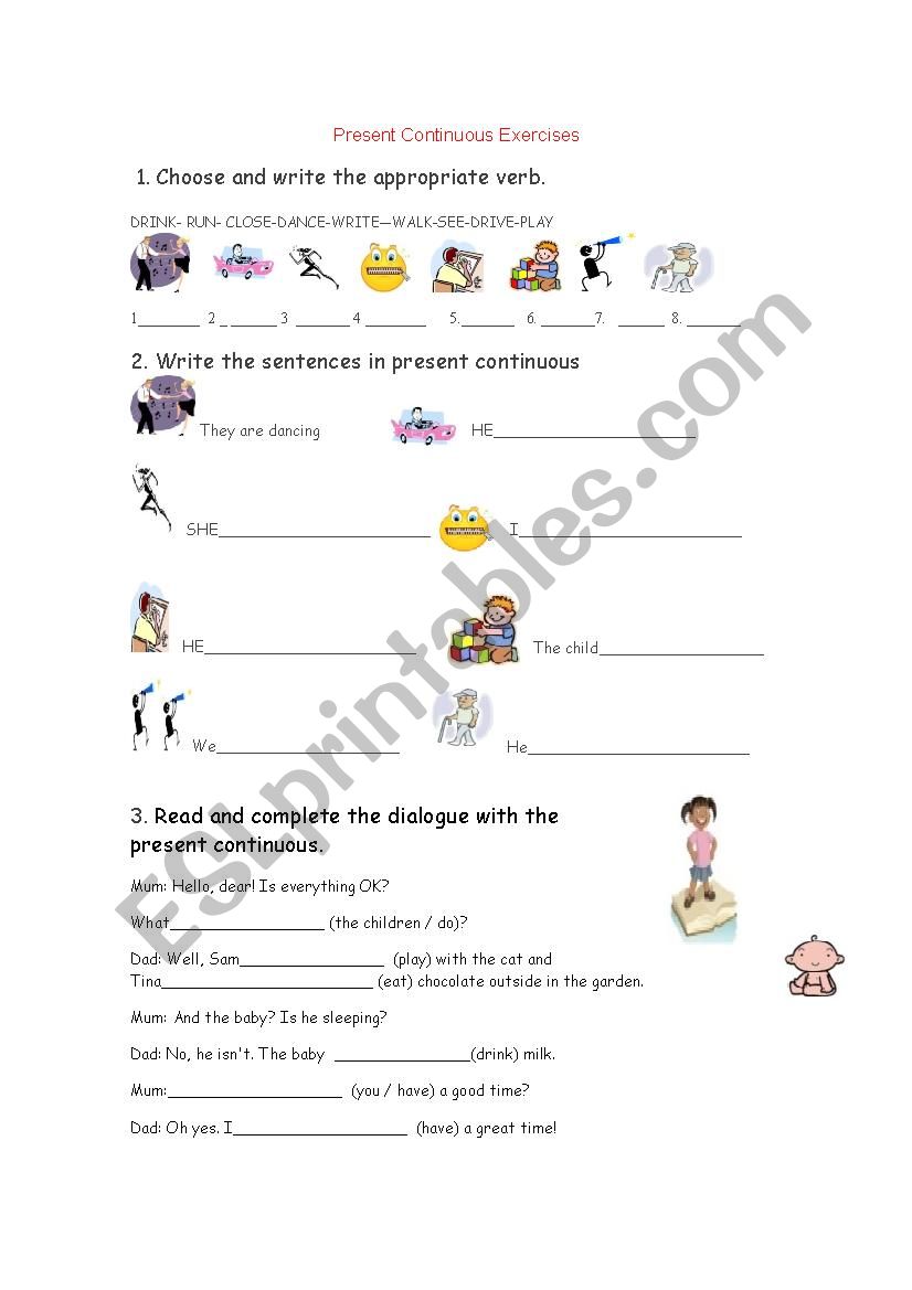 PRESENT CONTINUOUS worksheet