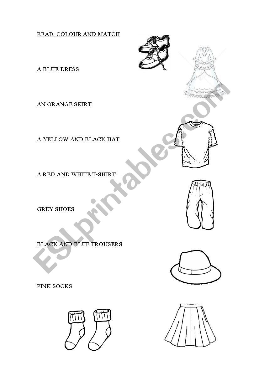 match objects worksheet