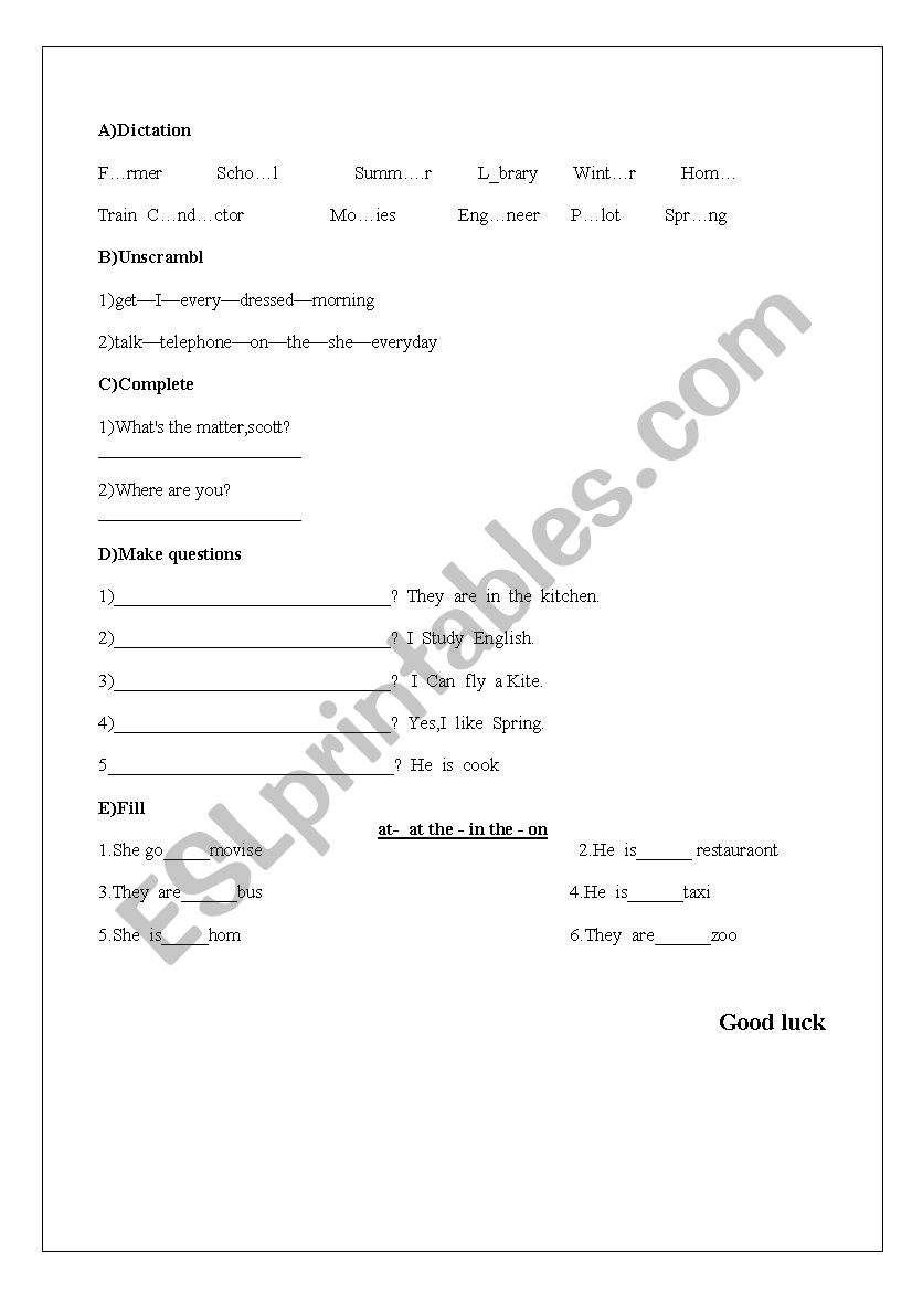 letÂ´s go 1 worksheet