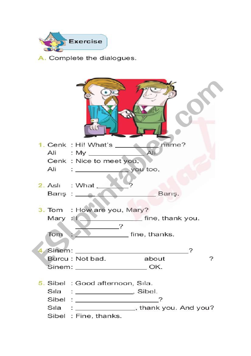 greeting worksheet