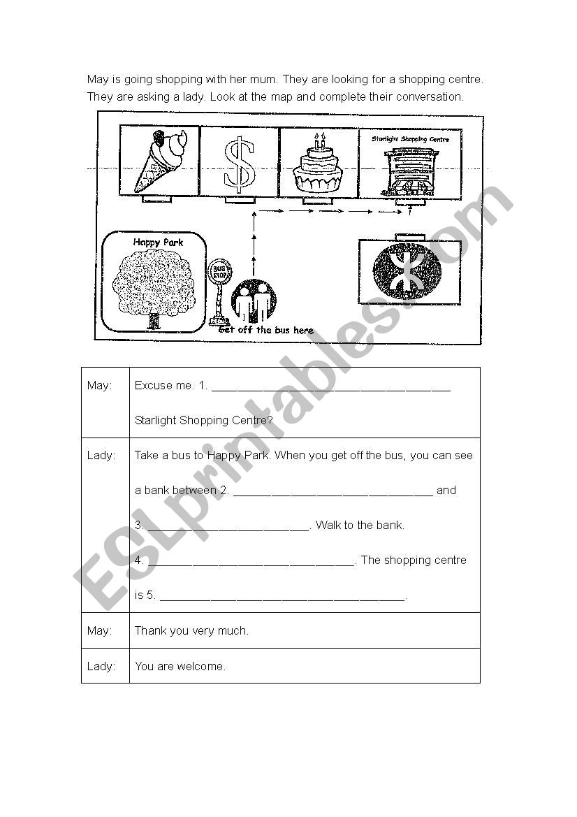 Asking Loctation worksheet