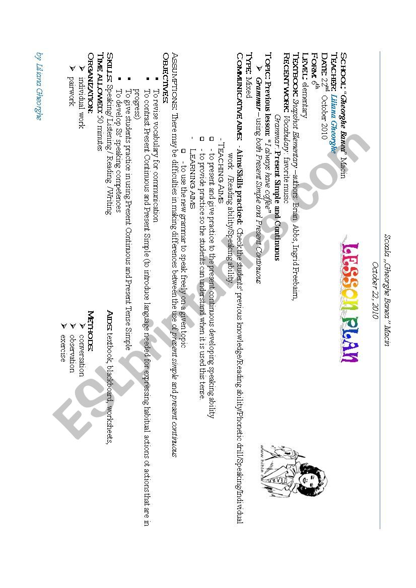 Lesson Plan  worksheet