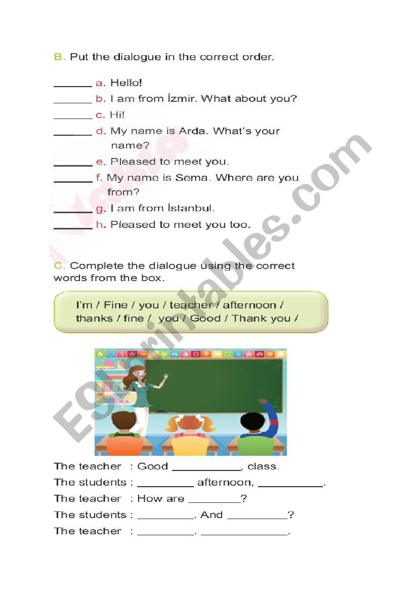 greeting-2 worksheet