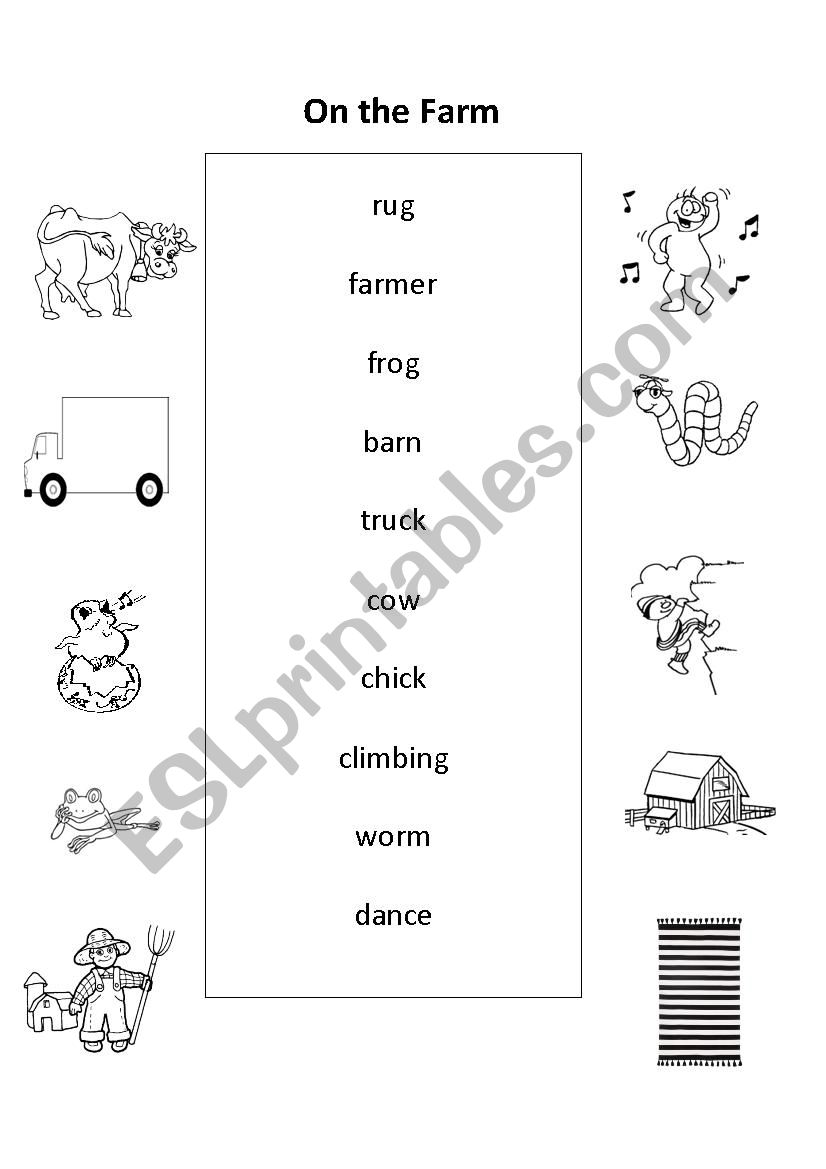 On the Farm worksheet