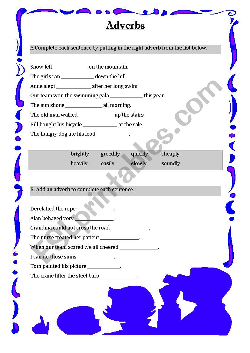 Adverbs worksheet worksheet