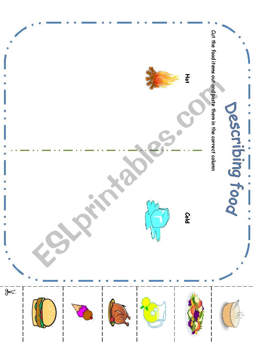 Describing food worksheet