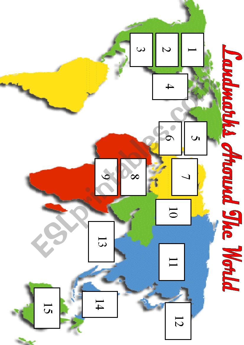 Landmarks Around The World (Cut And Paste Worksheet)