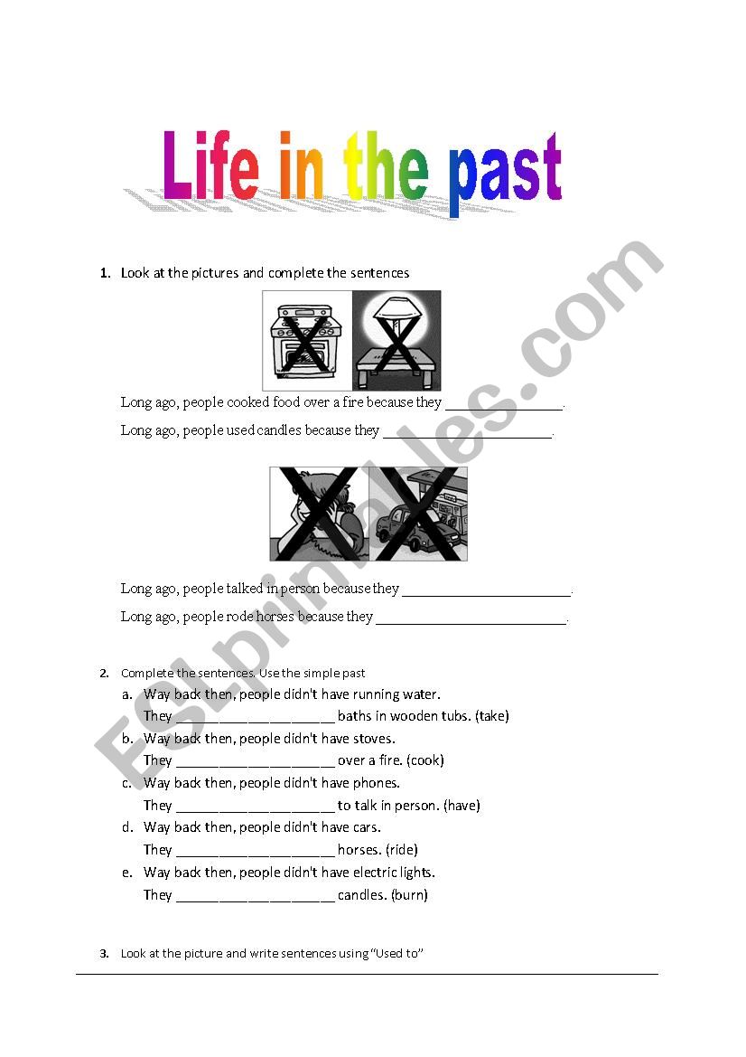 Life in the past worksheet