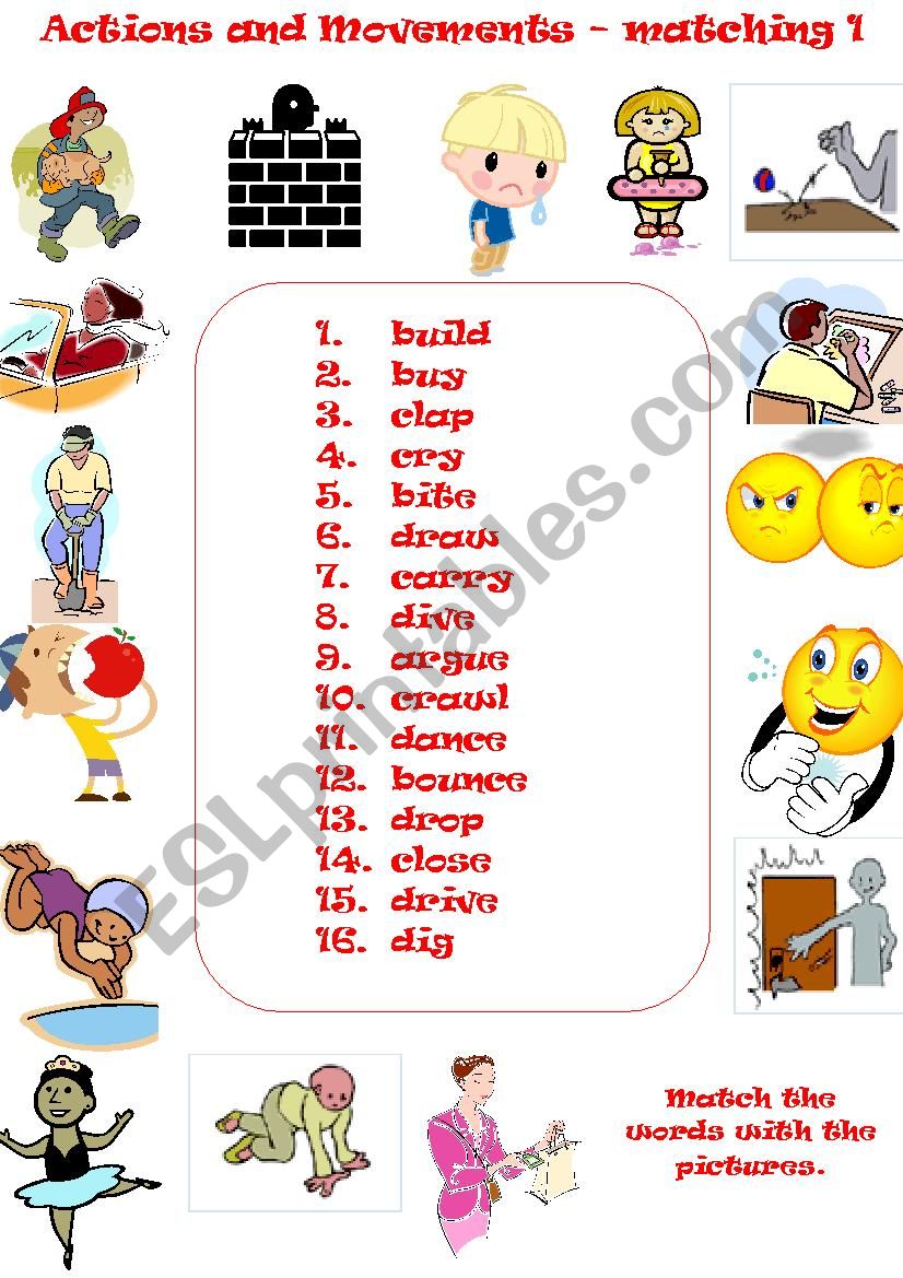 ACTIONS & MOVEMENTS - matching 1