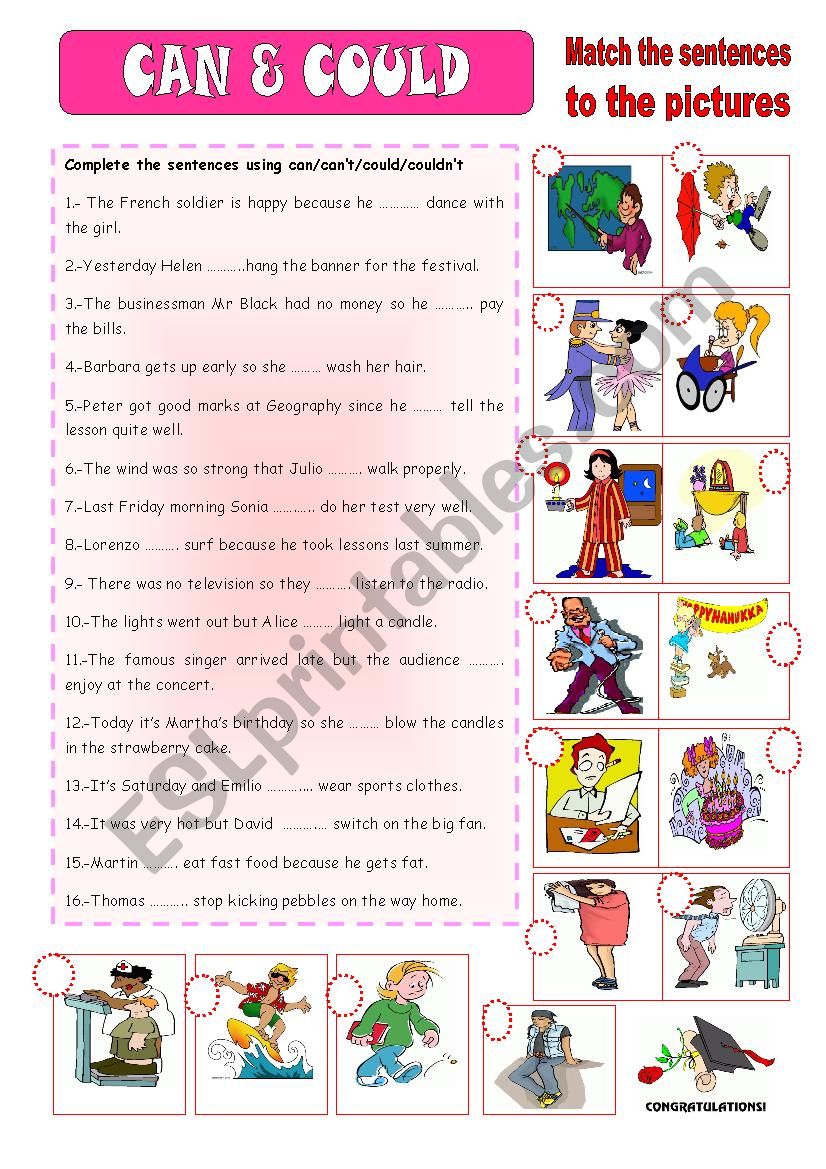 MODAL VERBS: CAN, COULD worksheet