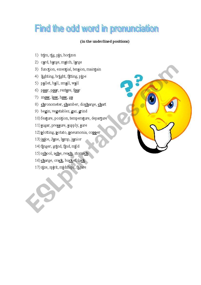 check pronunciation rules worksheet